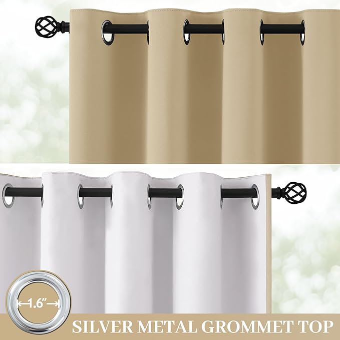Yakamok 100% Blackout Curtain Panels 84 inches Cold and Light Blocking Drapes