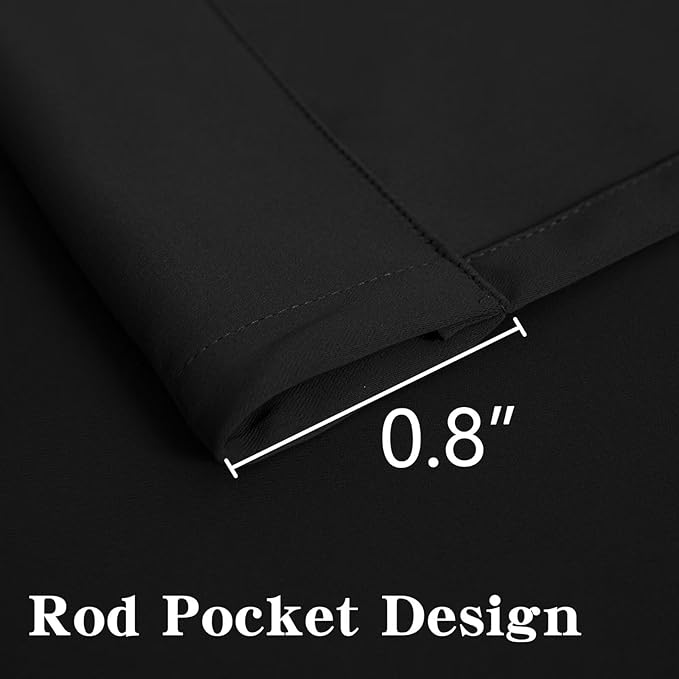 IGEMAEVE Blackout Curtains 96 Inch Length 2 Panels Set, Rod Pocket Energy
