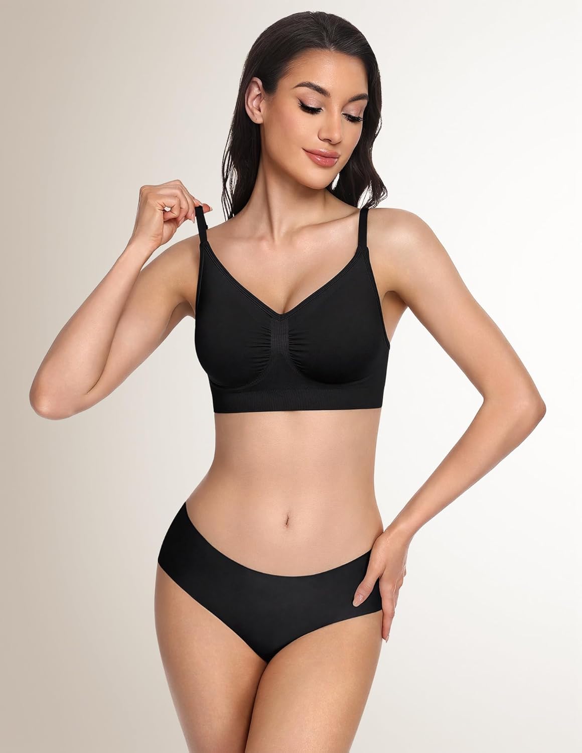 WANAYOU Wireless Bralette for Women - Comfortable No Underwire Push-Up Everyday Bra