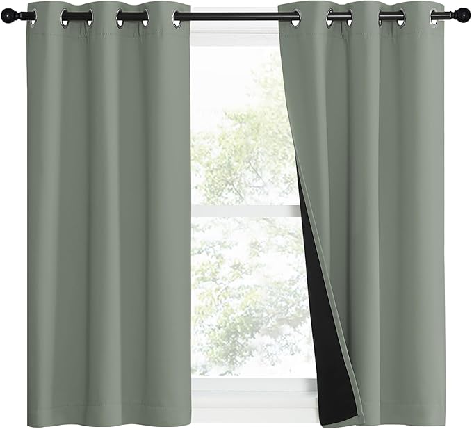 NICETOWN 100% Blackout Window Curtain Panels, Heat and Full Light Blocking