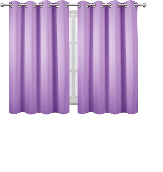 LEMOMO Blackout Curtains 52 x 45 inch Lavender Curtains Set of 2 Panels/Thermal