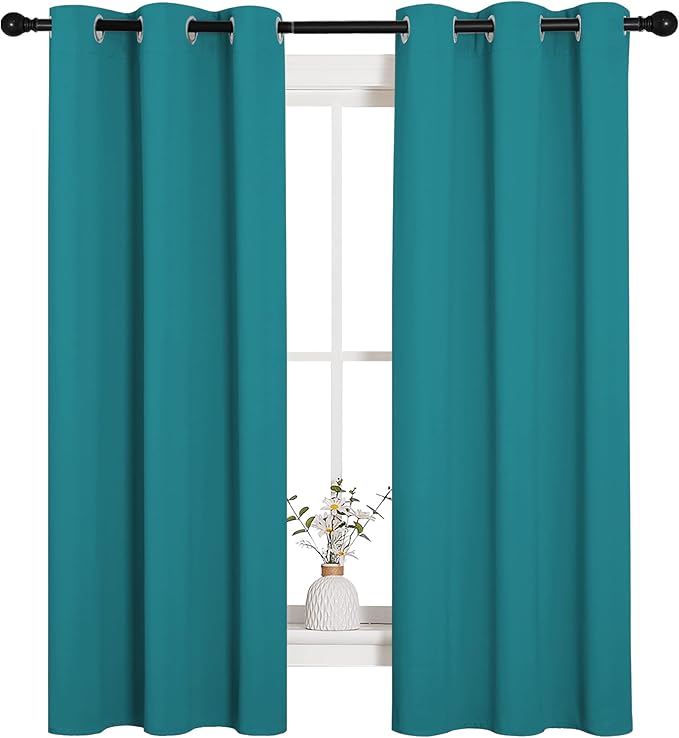 NICETOWN Room Darkening Curtains 63 inch Length 2 Panels, Thermal Insulated