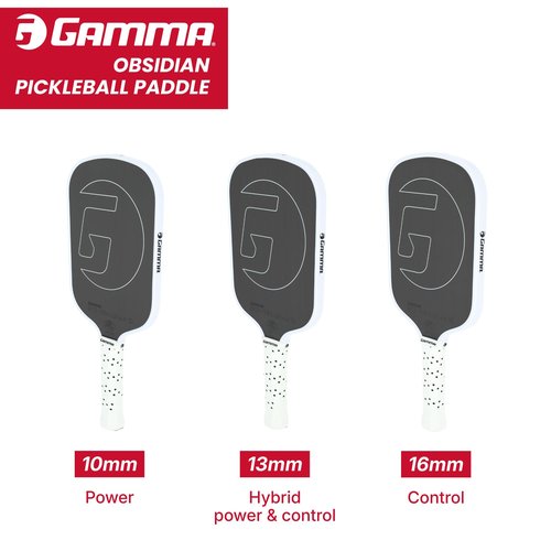 Gamma Obsidian 10 Carbon Fiber Pickleball Paddle with 10mm Core, Comfortable Molded Foam Handle, and Customizable Handle Weight System