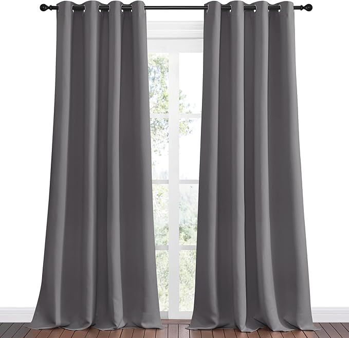 NICETOWN Bedroom Blackout Long Curtains Panels, 1 Pair, 55 inches by 120 Inch