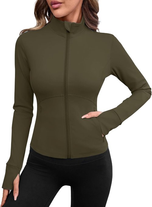Avoogue Women's Lightweight Active Jacket - Full Zip Workout & Yoga Outerwear with Pockets
