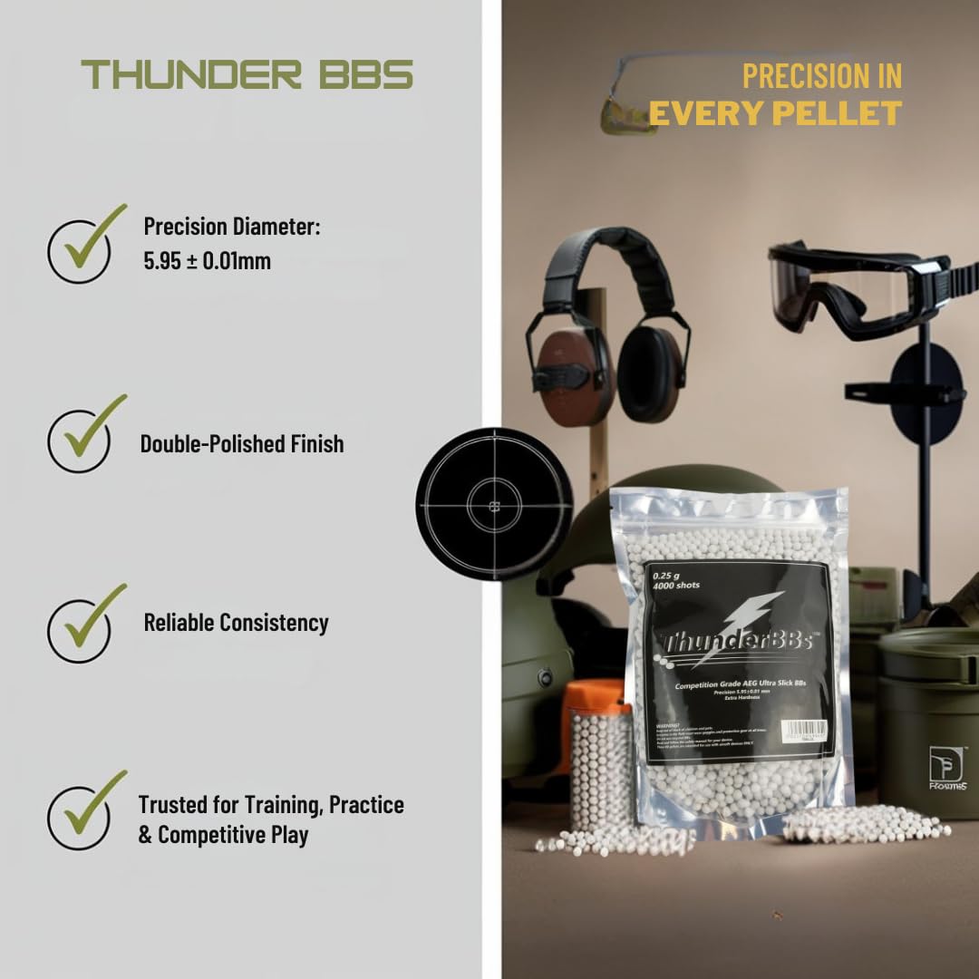 TBB 0.25G Airsoft BBs - Competition Grade, White | 4000 Rounds Per Bag