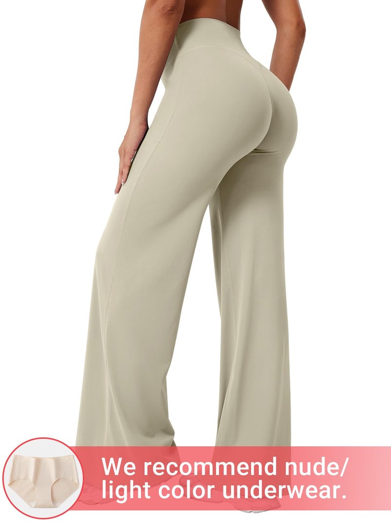 YEOREO Workout Leggings Womens No Front Seam Straight Leggings 31.5" High Waist Buttery Eddiy Gym Yoga Pants Light Sand M