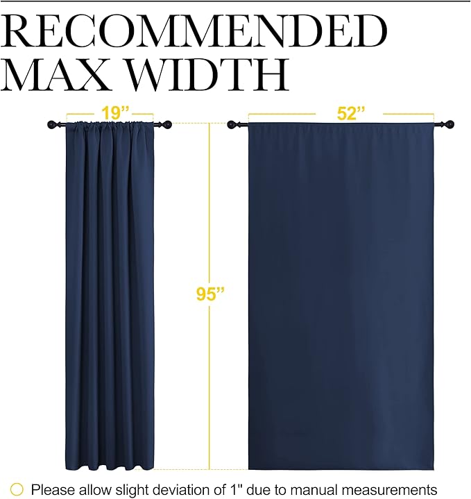 NICETOWN Navy Curtains Blackout Draperies