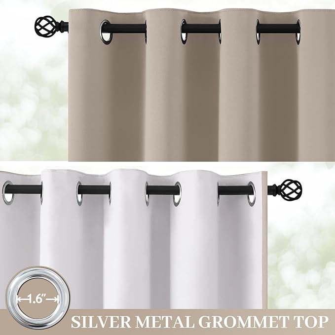 Yakamok 100% Blackout Curtain Panels 84 inches Cold and Light Blocking Drapes