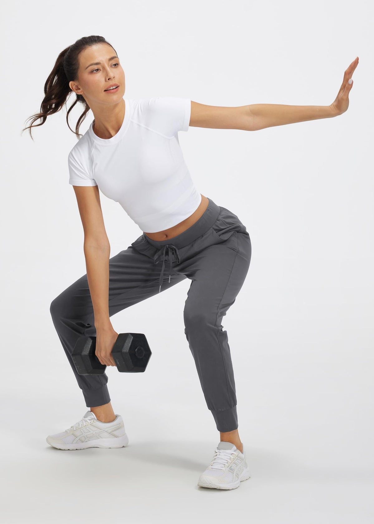 Libin Women's Joggers Pants Athletic Sweatpants with Pockets Running Tapered Casual Dance Pants for Workout,Lounge, Dark Grey XS