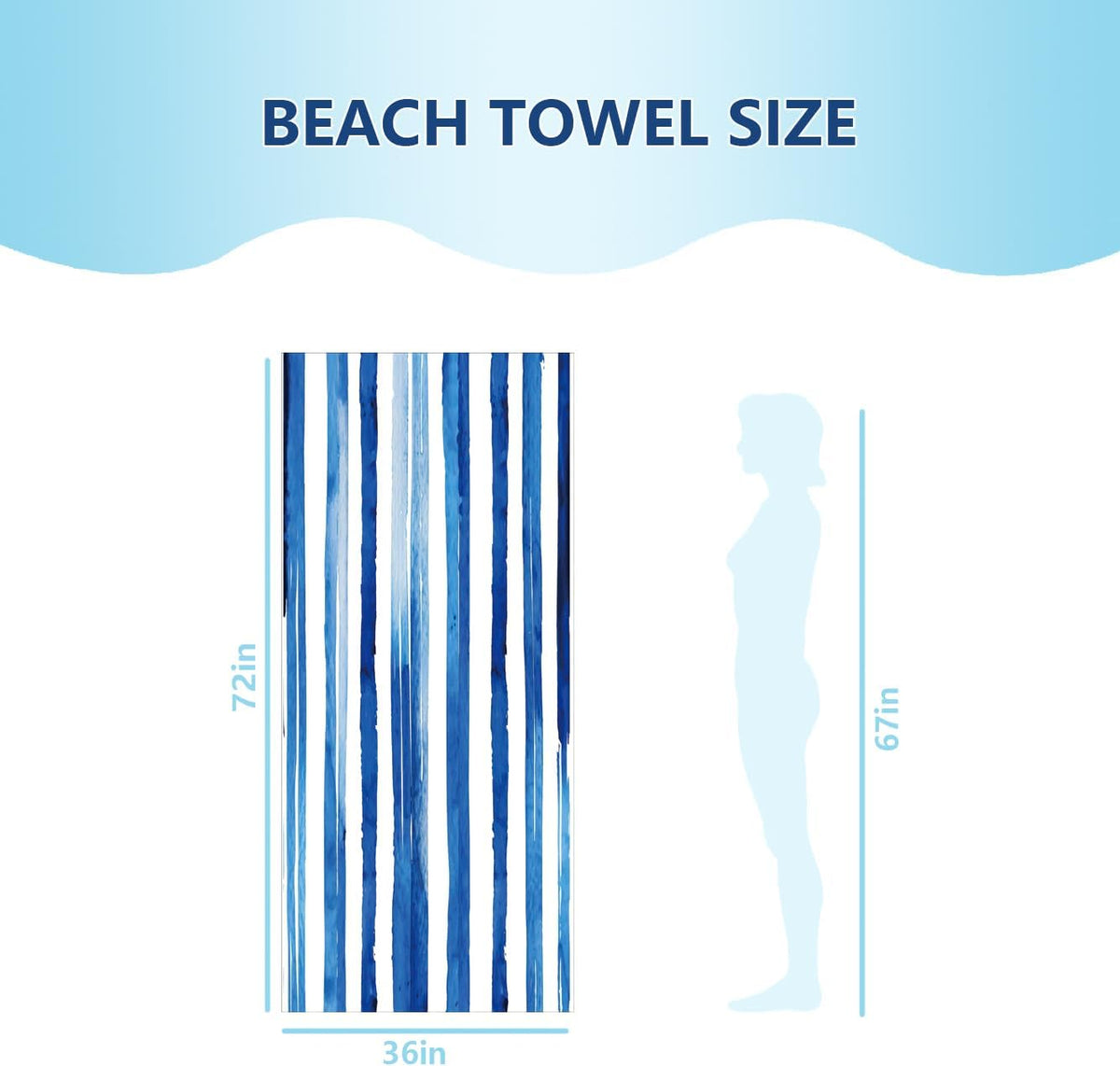 Oversized Beach Towel 36 x 72 in - Terry Beach Towels Soft Microfiber Pool Swim Towels for Adult, Quick Dry Beach Towel, Beach Blanket Bath Shower Towel
