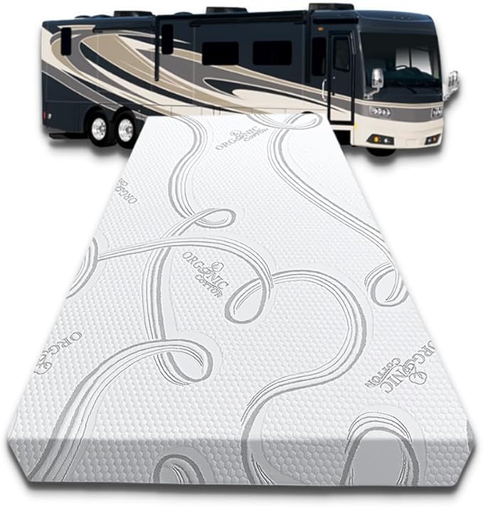FoamRush 3-Inch Bunk (35" x 79") Gel Memory Foam RV Mattress Replacement with Cotton Cover, Medium Firm, Comfort, Pressure Relief Support, Made in USA, Travel Camper Trailer Truck