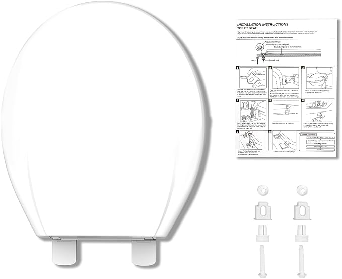 17” Round White Commercial Toilet Seat – Heavy Duty Plastic, Slow Close Lid, Quick-Release Hinges, Easy Clean & Install, Global Fit, 2 Pack – Color: F2040 Imitation American Standard Toilet