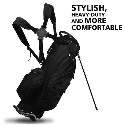 Golf Bag Strap Replacement Bags Straps Double Shoulder 4 Point Golf Bag Strap Black Thick Backpack Strap for Golf Bags (Black 1)