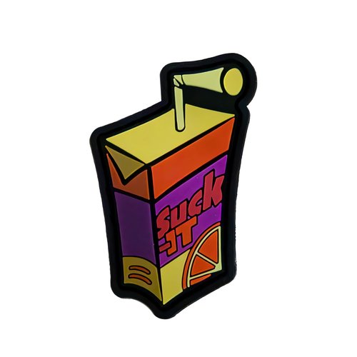 Suck It Juice Box - Parody PVC Morale Patch | Hook & Loop Backing