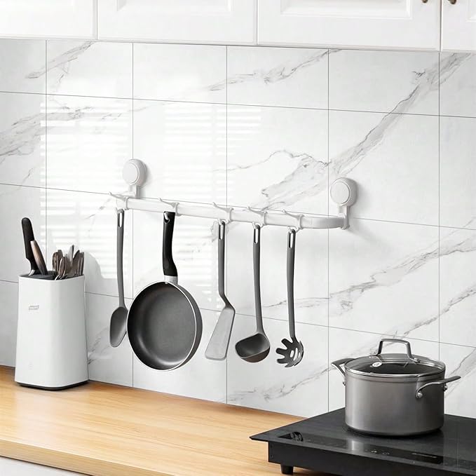 Chejiaye 10pcs Marble Peel and Stick Backsplash Waterproof Washroom Wall Panels
