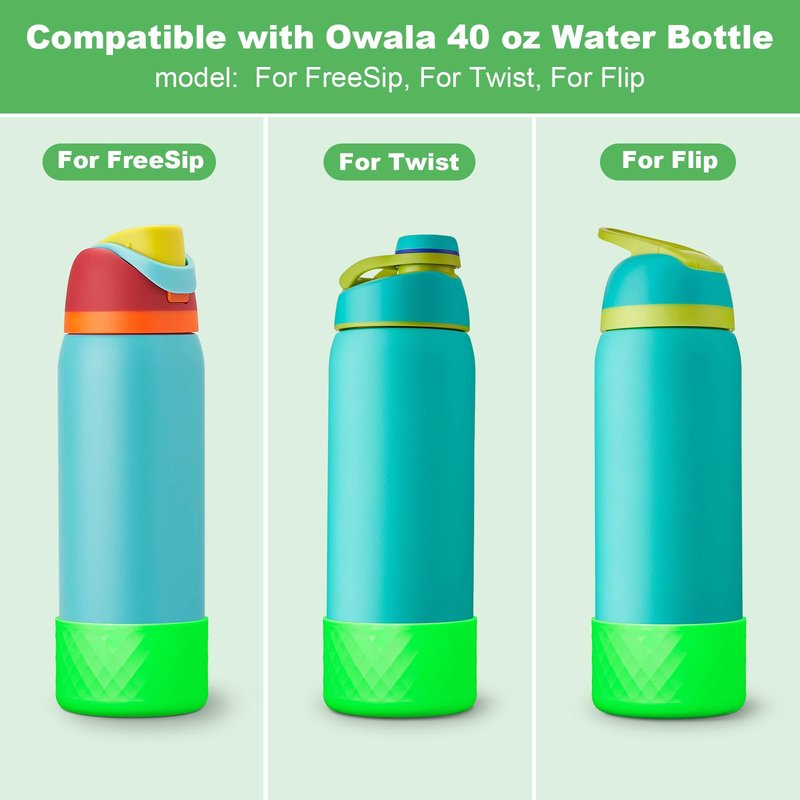 Silicone Boot for Owala Water Bottle 40 oz, Anti-Slip Protective Sleeve for FreeSip/Twist/Flip Stainless Steel Water Bottles Accessories