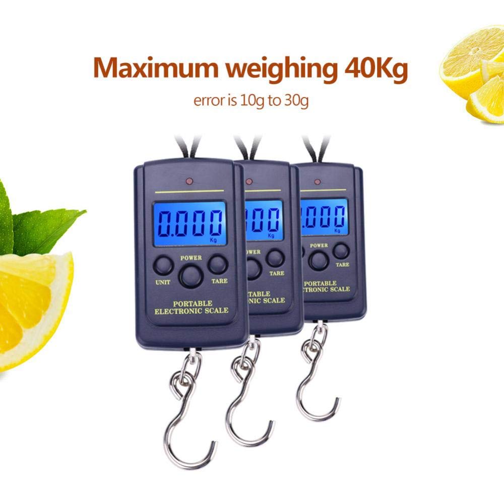 Skiennix Digital Fish Scale - Portable 40kg Hanging Weight Scale with LCD Display for Fishing