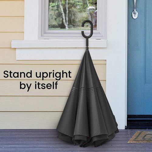 G4Free Inverted Reverse Umbrella - Windproof Double Layer with C-Shaped Handle | 48/62 Inch Size