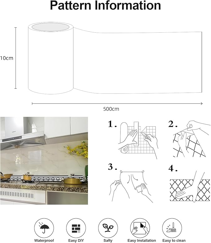 Black and White Wallpaper Border Trim Peel and Stick Boarders Self Adhesive