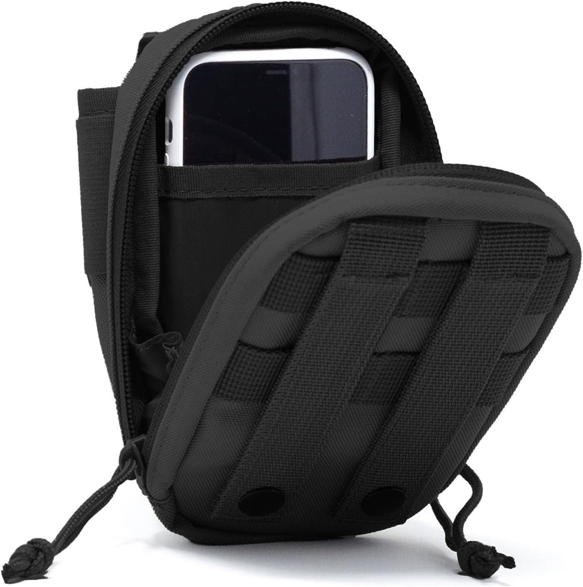 Rugged MOLLE Phone Holder Pouch - 3VGEAR Tech Accessory with 2 Micro-Fleece Pockets
