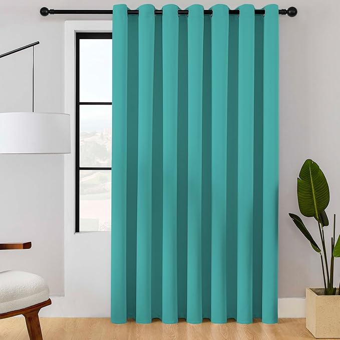 ChrisDowa Room Divider Curtain 96 Inches Long, Wide Blackout Sliding Door