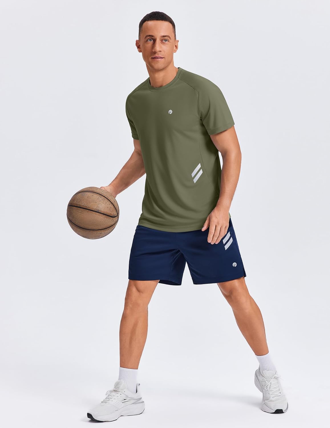 PINSPARK Men's Quick Dry Athletic T-Shirts - Moisture-Wicking Short Sleeve Gym Tee