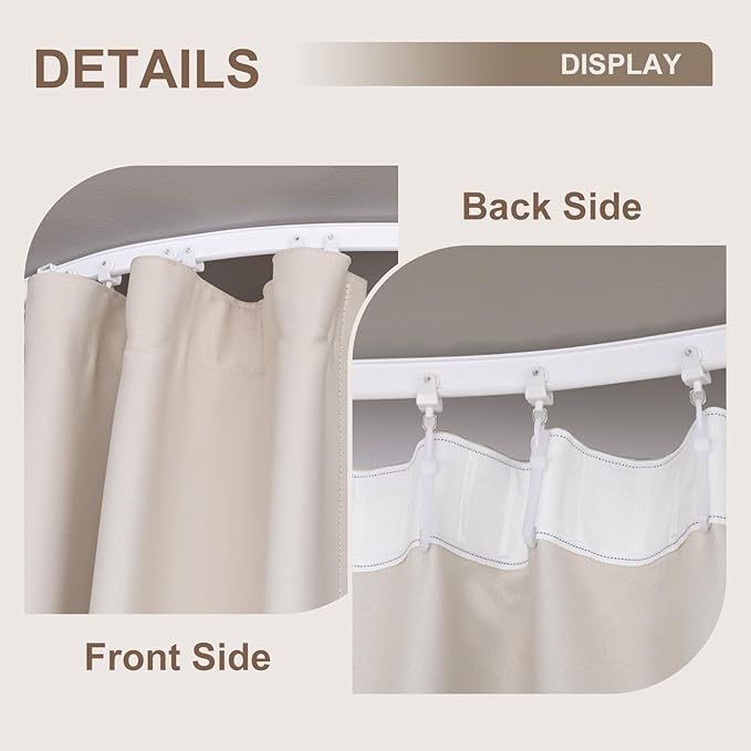 MaKefeile Room Divider Curtains & Flexible Bendable Tracks Set, Privacy