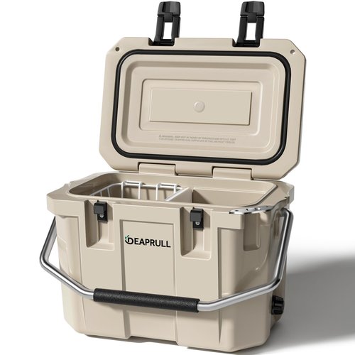 30 Quart Hard Cooler, Insulated Ice Chest Box Holds Ice for More Days, Portable Cooler with Handle, Cup Holders, Double Latches for Camping, Drink, Beverage, Beach, Picnic, Fishing, Boat, Barbecue