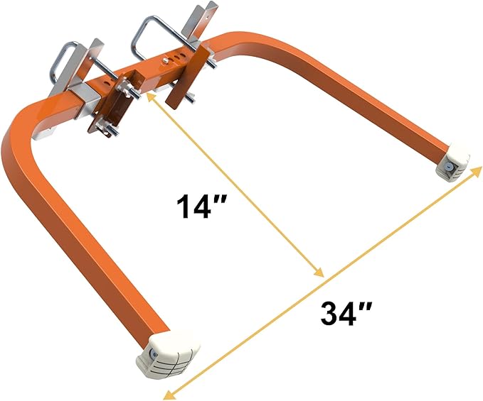 Ladder Stabilizer,Wing Span/Wall Extension Ladder Standoff Arms,Extension Ladder Accessory For Roof Gutter Guard,Heavy Duty Extension Ladder Stabilizer For Roof Ladders Gutter (Orange)