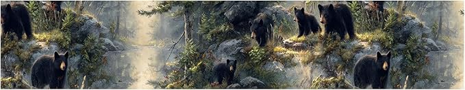 Black Bear Wallpaper Border 196x4 Inch Peel and Stick Wall Border Self Adhesive