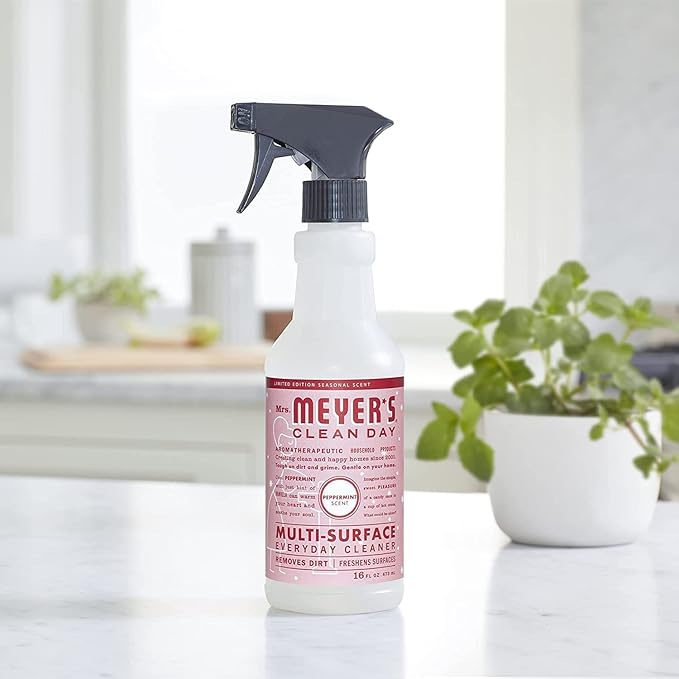 Mrs. MEYER'S CLEAN DAY Multi-Surface Cleaner, Peppermint, 16 Fl Oz. (Pack of 12)