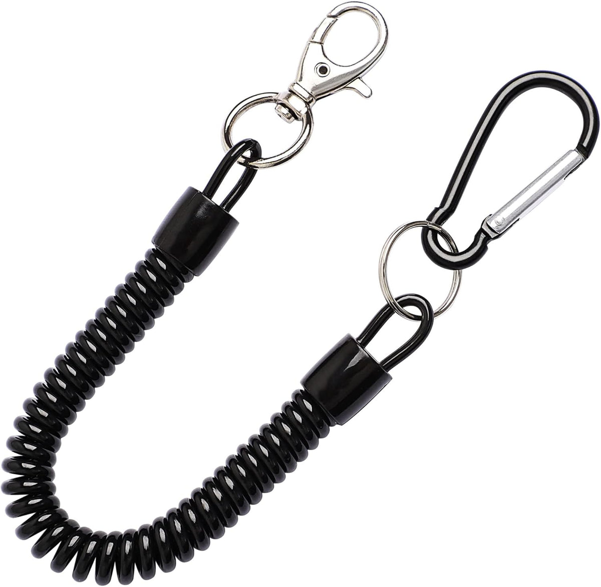 Retractable Fishing Lanyard with Lobster Clasp - Coiled Safety Cord for Fishing, Climbing, Boating
