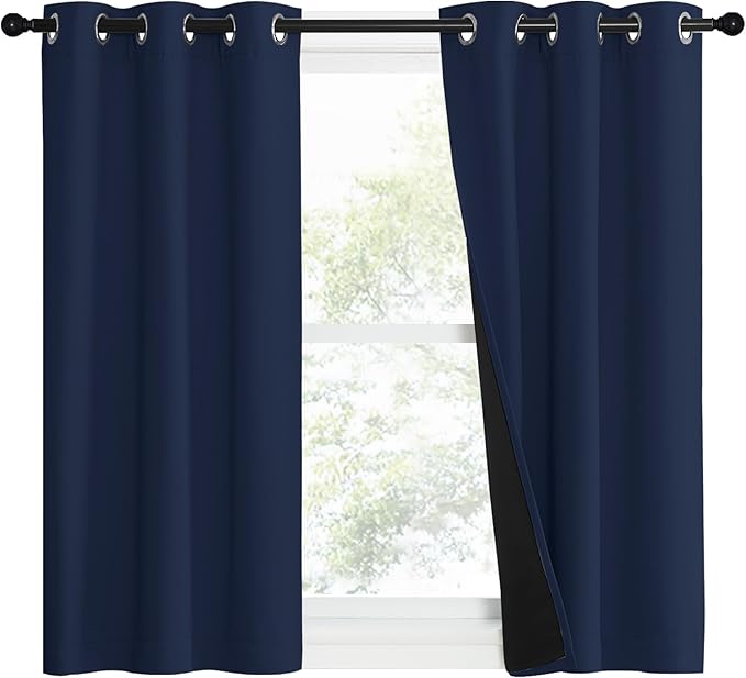 NICETOWN 100% Blackout Curtain Set, Thermal Insulated & Energy Efficiency