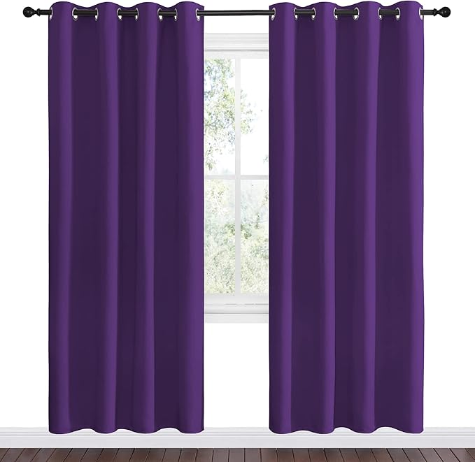 NICETOWN Purple Blackout Curtains 78 inches Long, Niose Reducing and Thermal