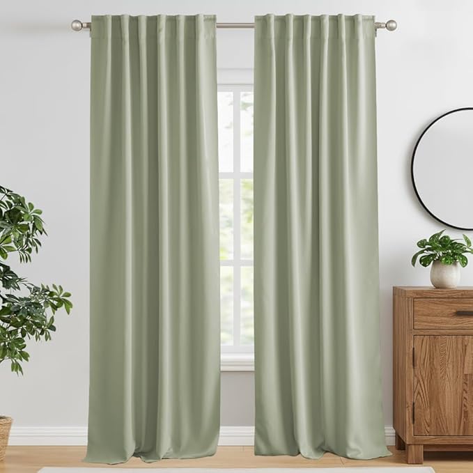 RYB HOME Blackout Curtains for Living Room, Privacy Thermal Insulating Window