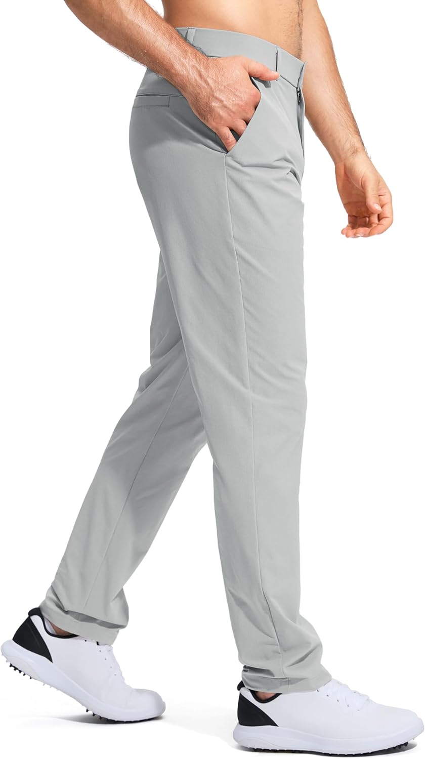 Pudolla Men's Golf Pants - Lightweight Quick-Dry Casual Slacks with Pockets | Available in 30"/32"/34" Sizes