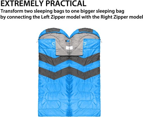 Gold Armour Sleeping Bags for Adults Cold Weather & Warm - Backpacking Camping Sleeping Bag for Kids 10-12, Girls, Boys - Lightweight Compact Camping Essentials Gear Accessories, Left Zipper