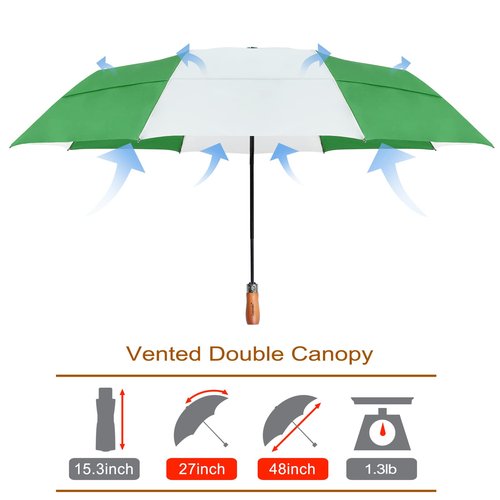 Lejorain Large Umbrella Golf Compact - Oversized Travel Umbrellas for Rain Heavy Duty Automatic Portable Folding Umbrella