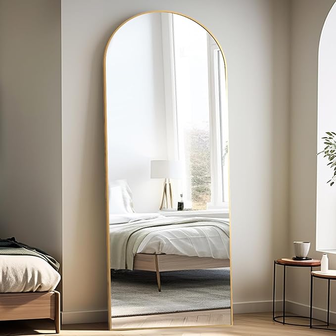 Rowjut Large 71"x30" Arched Full Length Mirror, Living Room, Wall Mounted &
