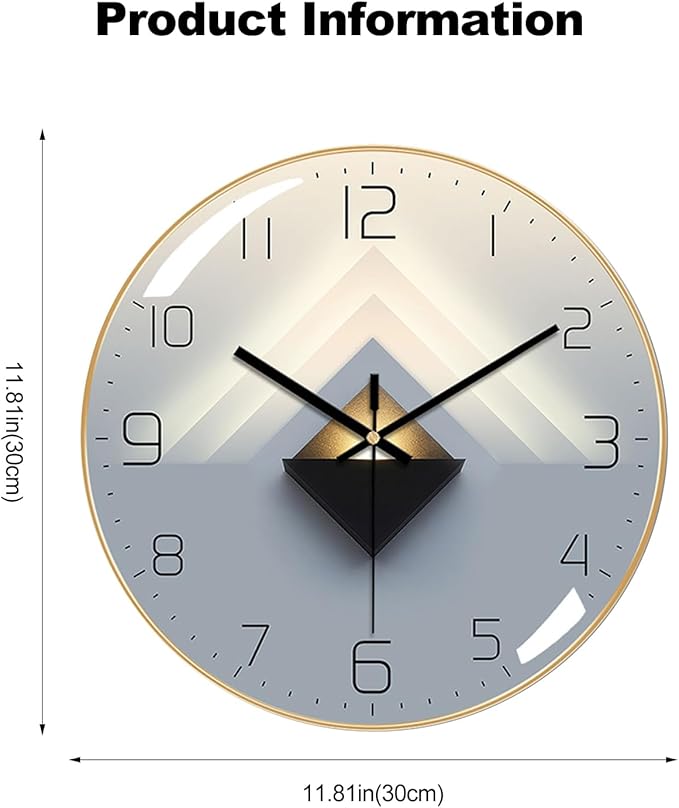 Ergocar Silent Modern Wall Art Deco Clock, Suitable