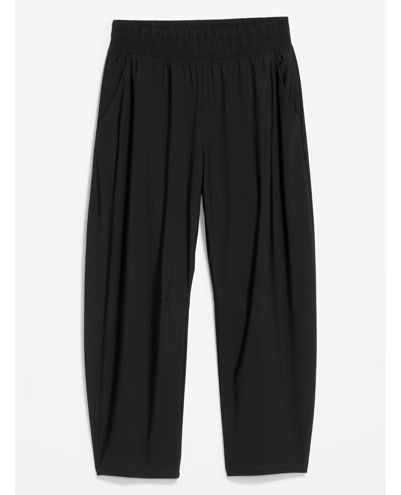Yioaga Barrel Pants Women Baggy Wide Leg Elastic Waisted Sweatpants Athletic Clothes Lounge Palazzo Trousers with Pockets(Black,L)