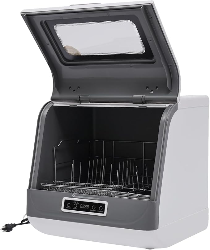 Portable Dishwasher,800W Countertop Stainless Steel Mini Dishwasher With 3 Washing Programs,110v Multi-Functional Large Capacity Dishwasher For Apartments,Dorms, Kitchens,Campers/Rvs