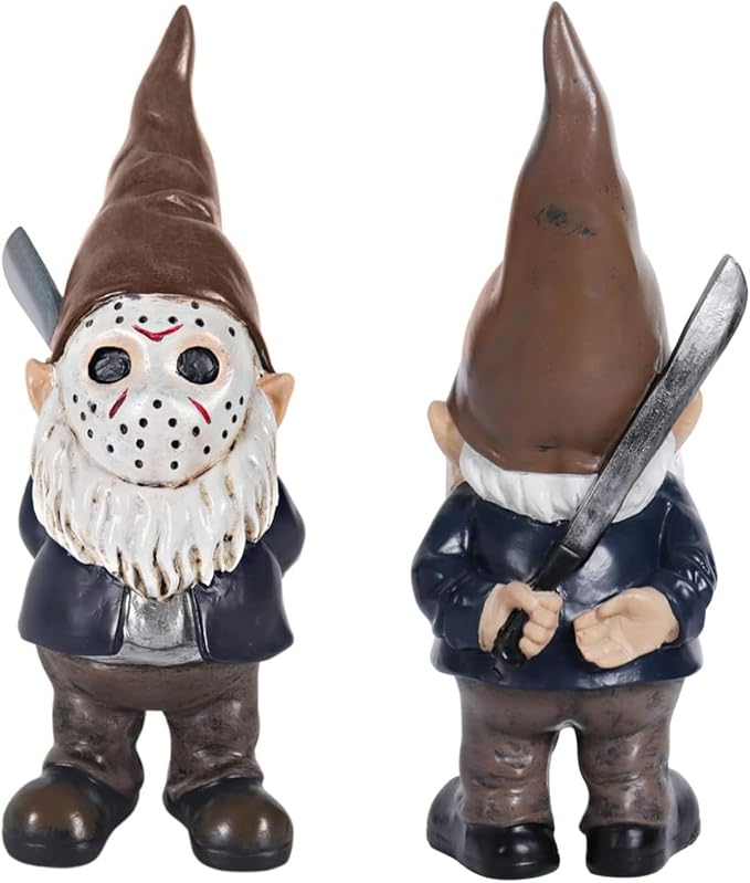 Horror Decor Halloween Decorations Indoor Garden Gnome Garden Statue Home Décor (Brown)