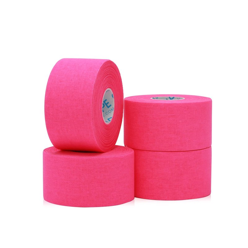 OK TAPE Athletic Sports Tape（4 Packs) - 45ft Per Roll Very Strong Tape for Athlete & Sport Trainers & First Aid Injury Wrap, Perfect for Fingers Ankles Wrist on Bat, Hockey Stick - Pink