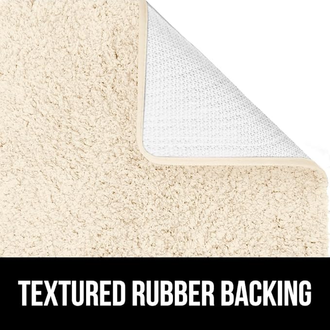 GORILLA GRIP Bathroom Rugs, 42x24, Ultra Soft Absorbent Mat, Thick Plush Bath Rug, Machine Washable, Microfiber Quick Dry, Mats for Shower, Bathtub and Floor, Home Decor Accessories, Ivory