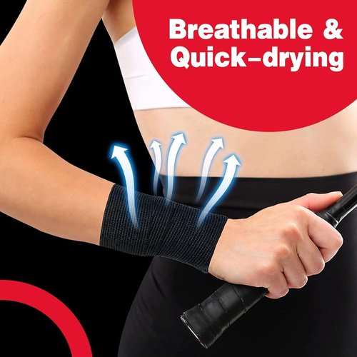 AZEN Self-Adhesive Bandage Wrap - 120 Pack Black Athletic Tape, 2" X 5 Yards for Ankle Support