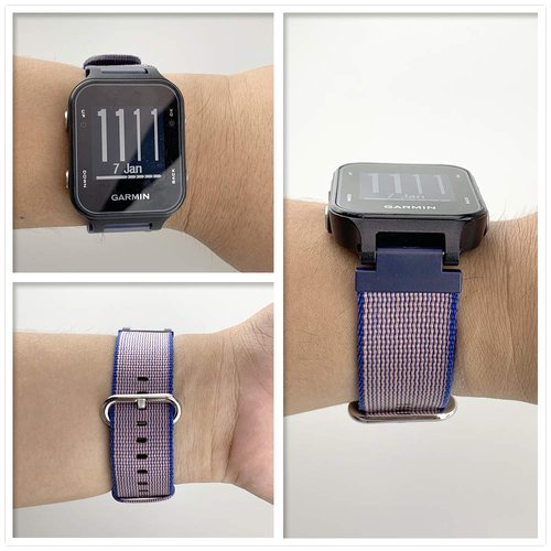 C2D JOY Classic Nylon Weave Band Compatible with Garmin Approach S20 S5 S6 Watch Band Replacement Smartwatch Strap Accessory for Golf - Small (Navy Blue)
