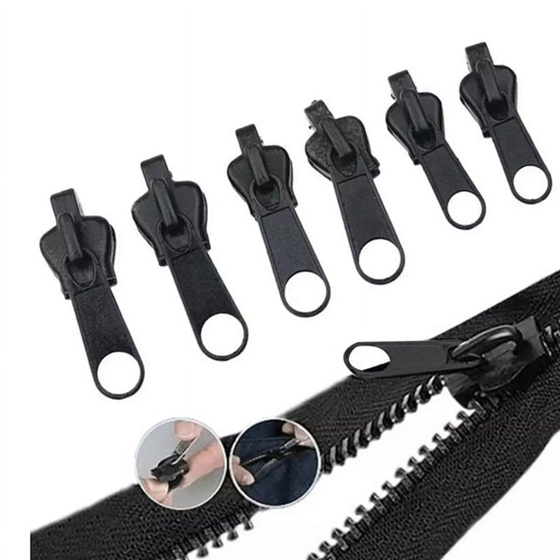 6Pcs Black Fasteners,Fix Zip Puller,Zipper Repair Kit Replacement Zip Slider Teeth Zippers，Design Arts, Crafts and Sewing，Replacement Zipper