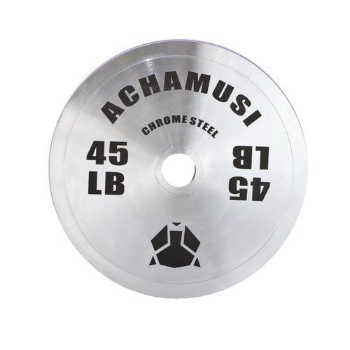 Achamusi Olympic Weight Plates，Steel 2-Inch Weight Plate For Strength Training，Weightlifting - Single Or Pair (Black-45LB Single)